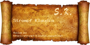 Strompf Klaudia névjegykártya